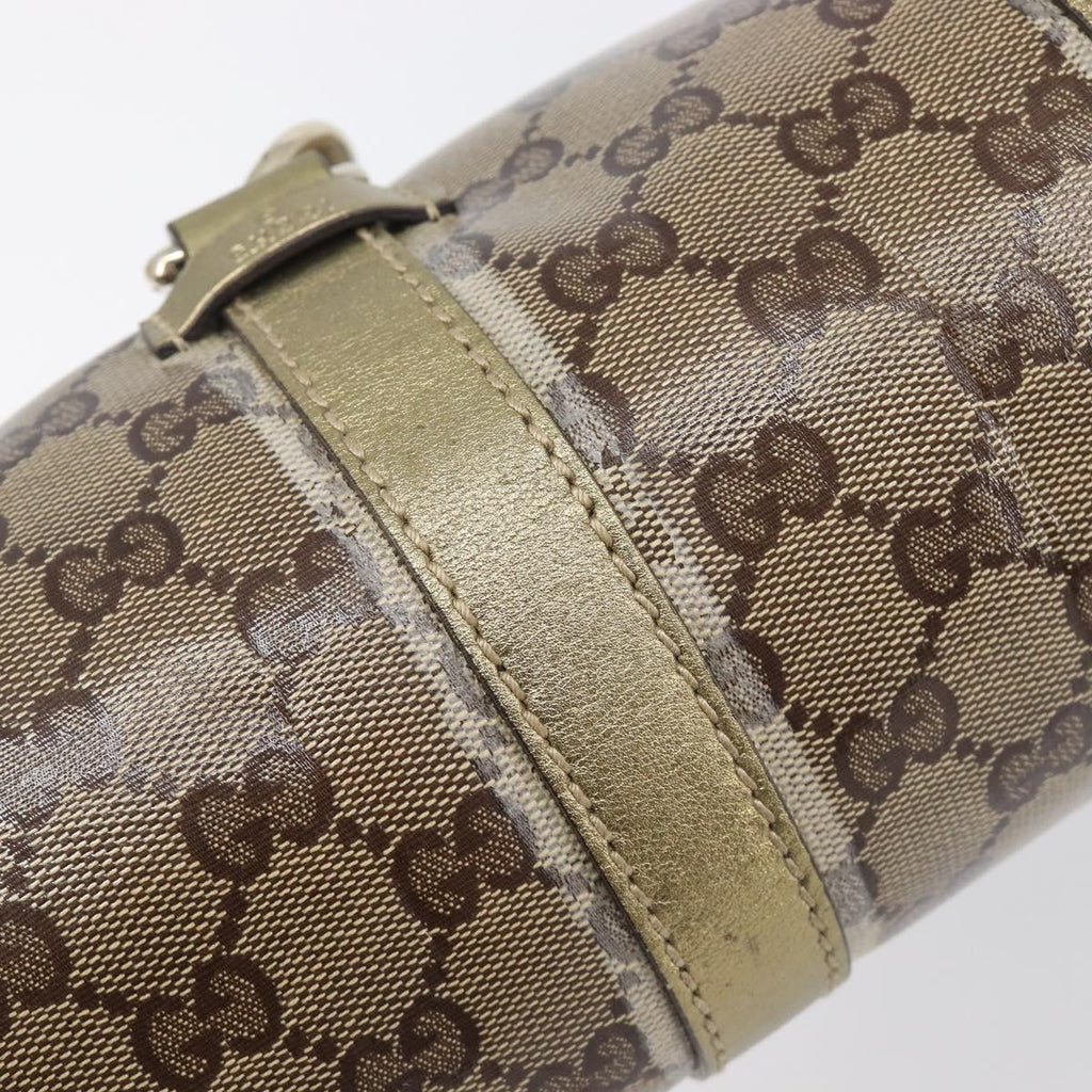 GUCCI GG Crystal Jackie Shoulder Bag Beige Gold 203495 Auth 208732