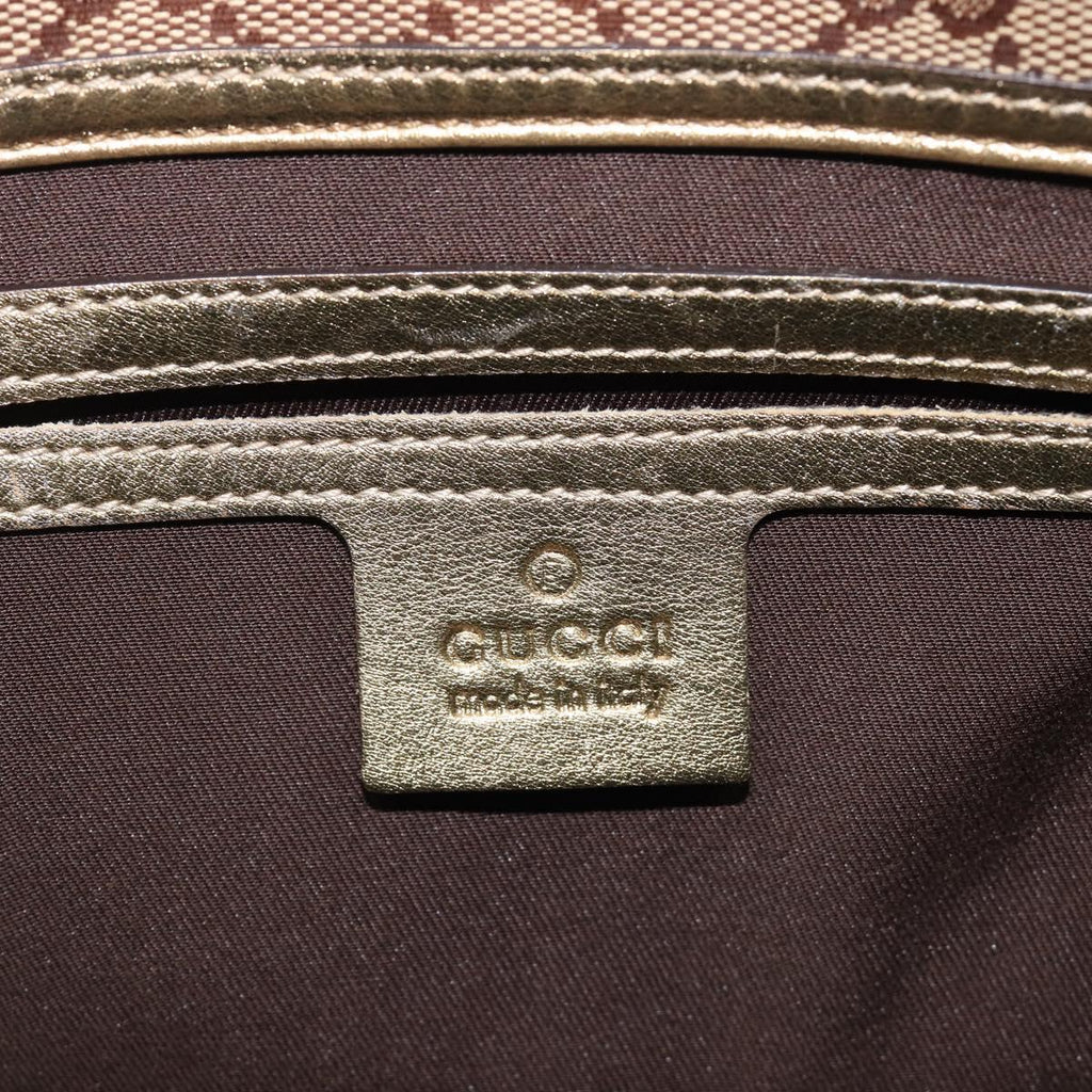 GUCCI GG Crystal Jackie Shoulder Bag Beige Gold 203495 Auth 208732