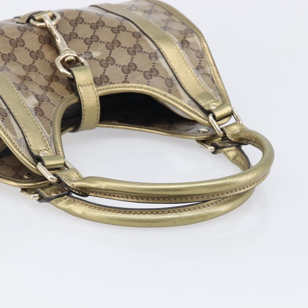 GUCCI GG Crystal Jackie Shoulder Bag Beige Gold 203495 Auth 208732
