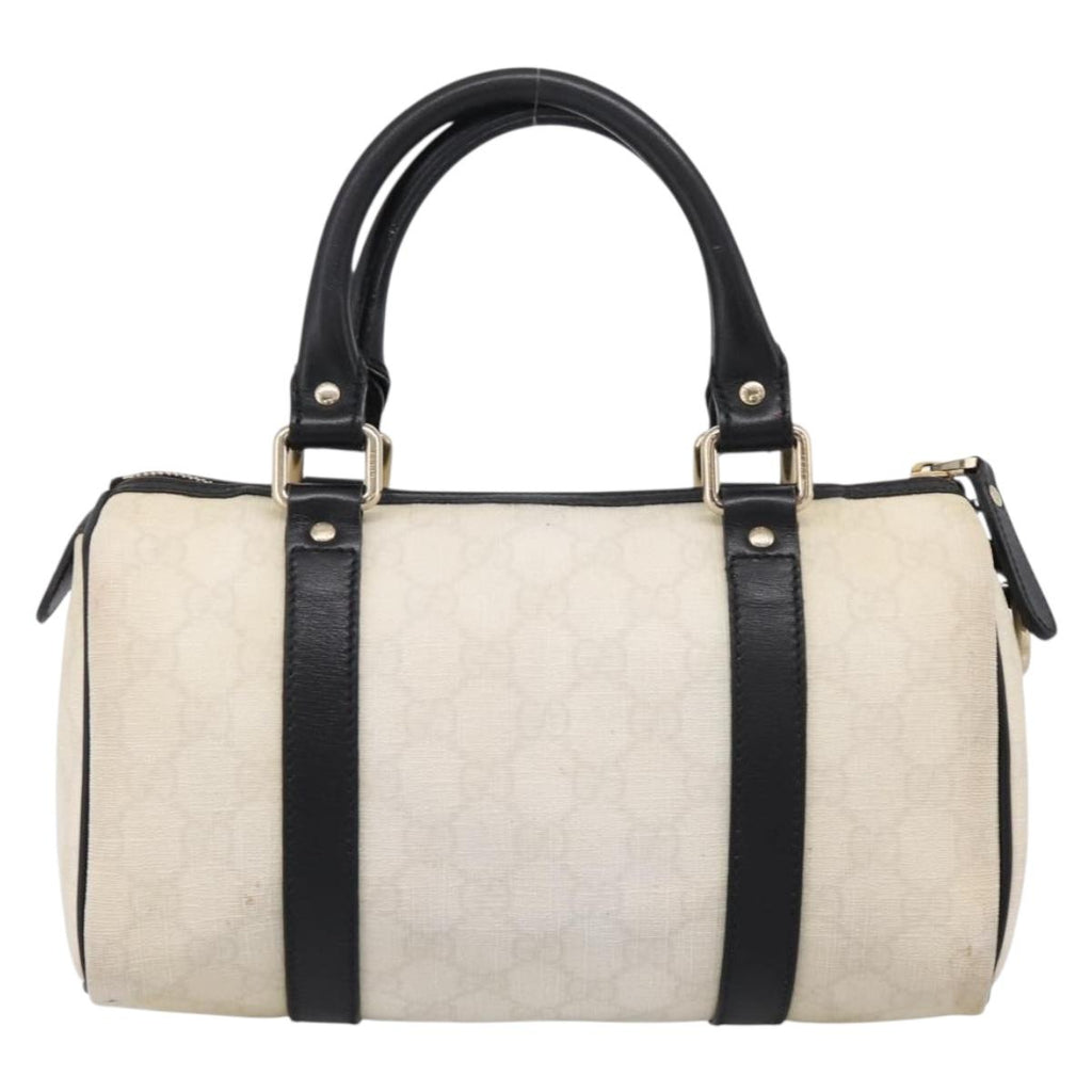 GUCCI GG Supreme Hand Bag PVC White Gold 193604 Auth 208793