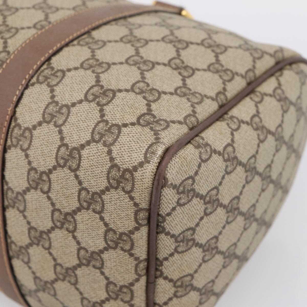 GUCCI GG Supreme Hand Bag PVC Beige Gold Tone 002 23 6842 Auth 208874