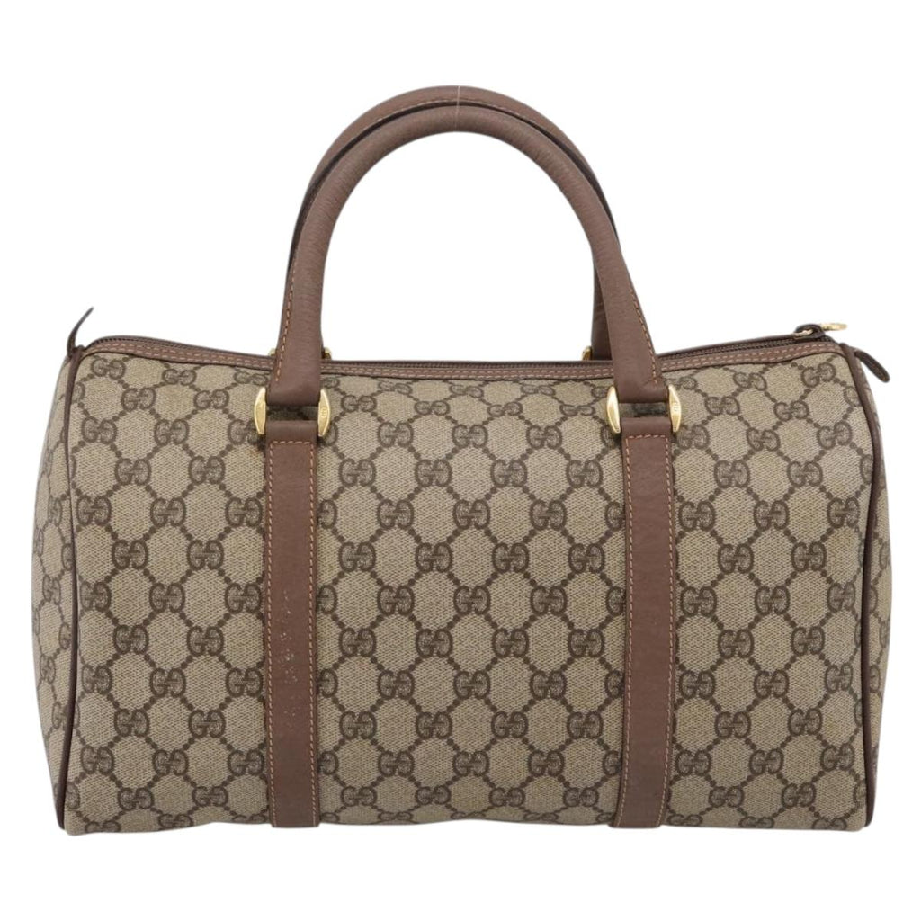 GUCCI GG Supreme Hand Bag PVC Beige Gold Tone 002 23 6842 Auth 208874
