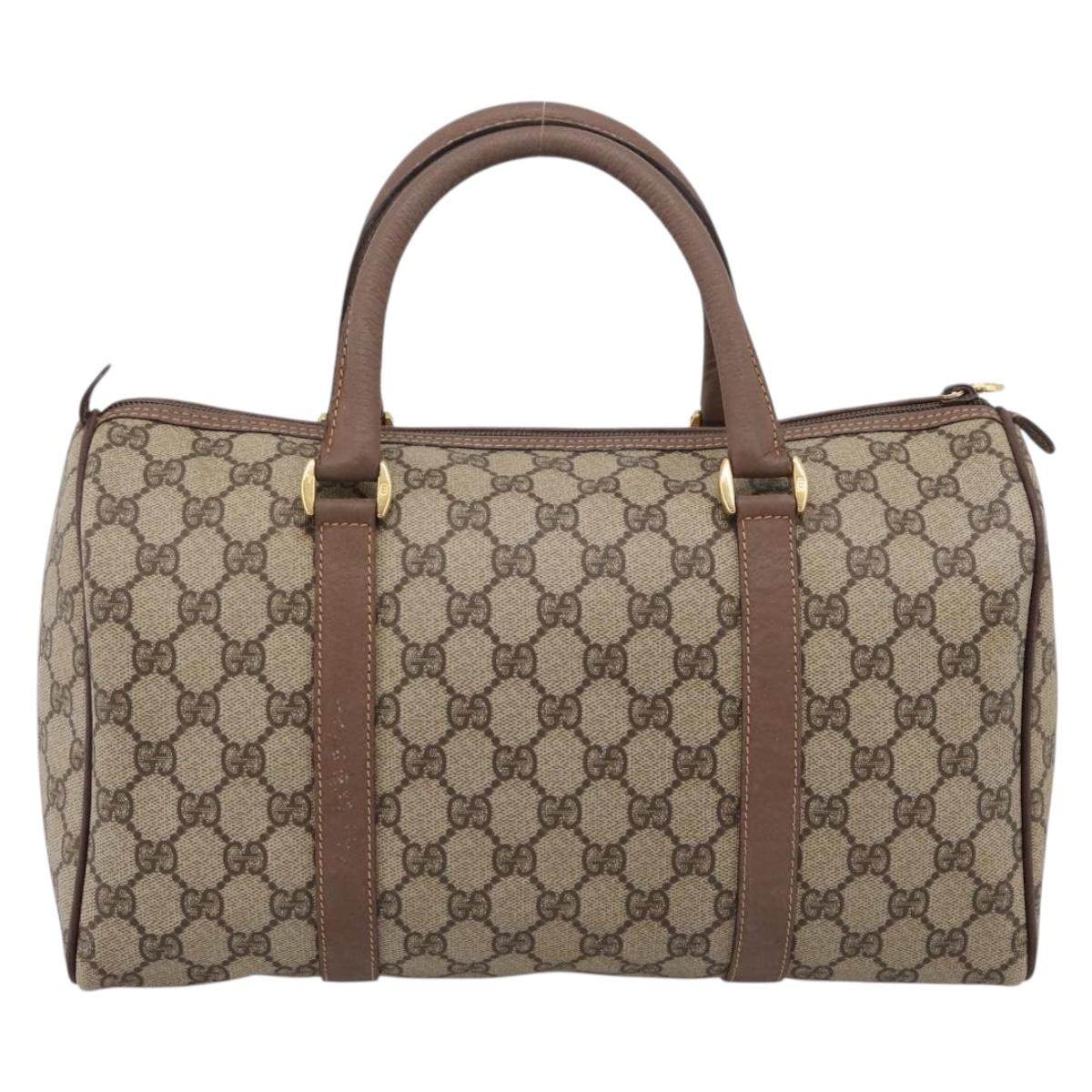 GUCCI GG Supreme Hand Bag PVC Beige Gold Tone 002 23 6842 Auth 208874
