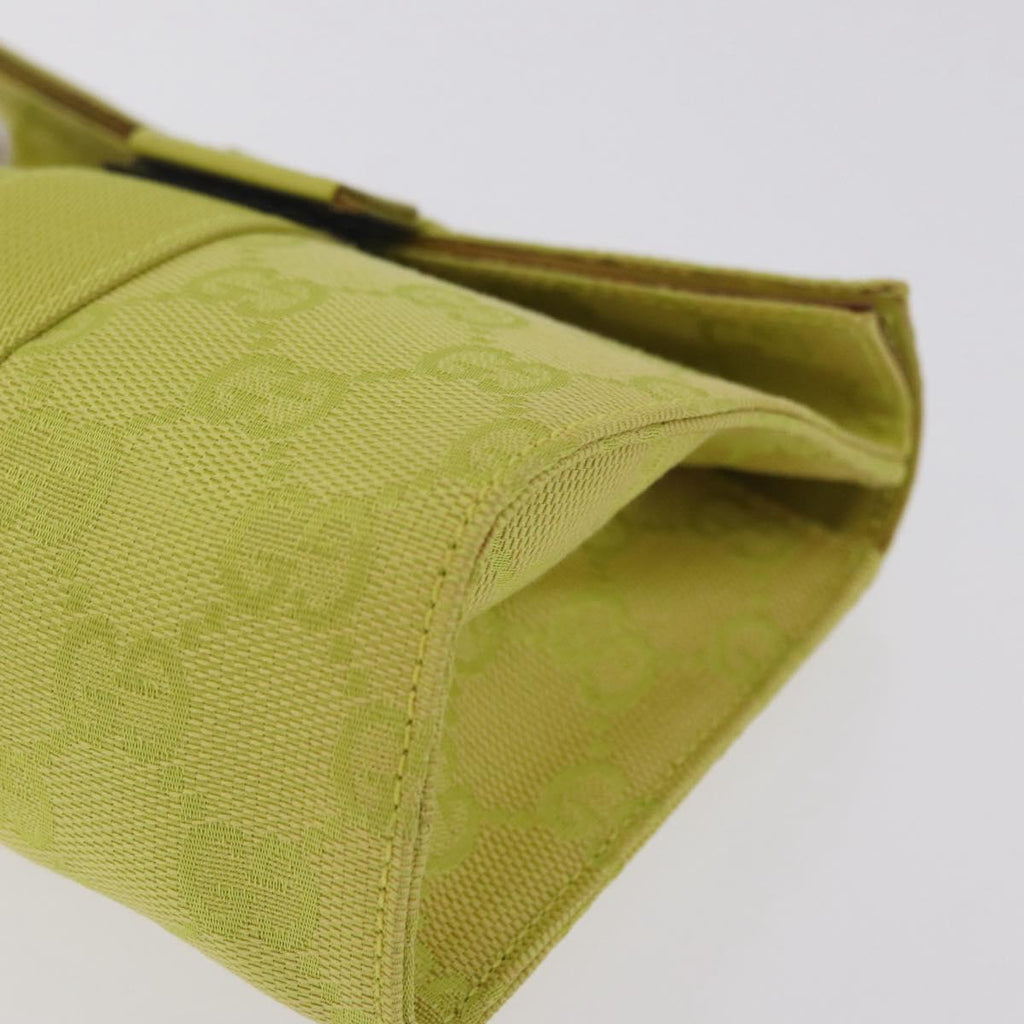 GUCCI GG Canvas Pouch Green 039 0991 Auth 209005A