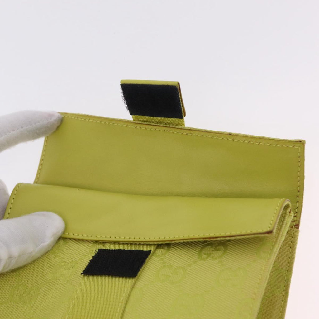 GUCCI GG Canvas Pouch Green 039 0991 Auth 209005A