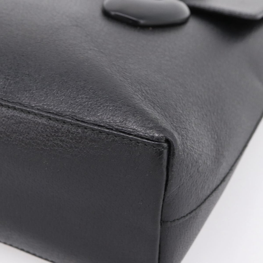 GUCCI Hand Bag Leather Black Silver 002 2123 0451 Auth 209143