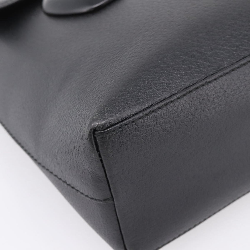 GUCCI Hand Bag Leather Black Silver 002 2123 0451 Auth 209143