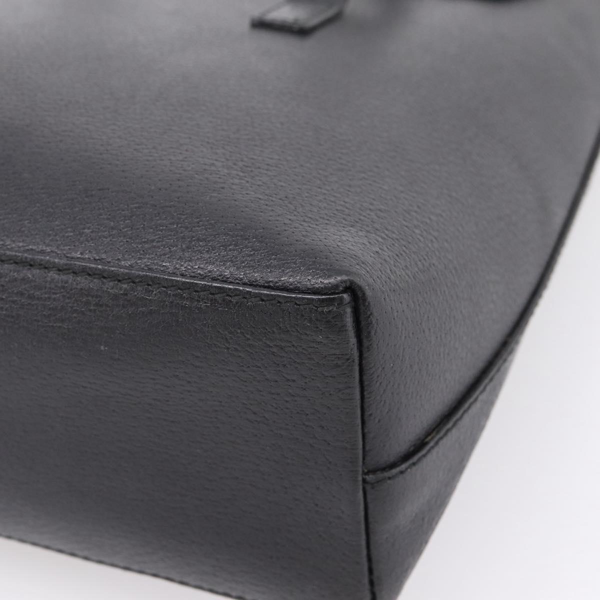 GUCCI Hand Bag Leather Black Silver 002 2123 0451 Auth 209143