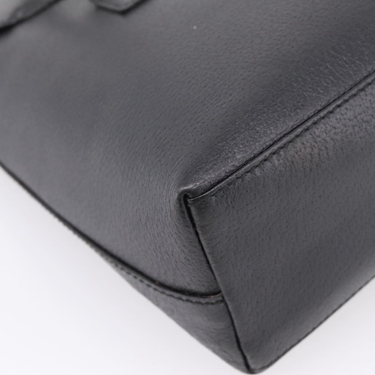GUCCI Hand Bag Leather Black Silver 002 2123 0451 Auth 209143
