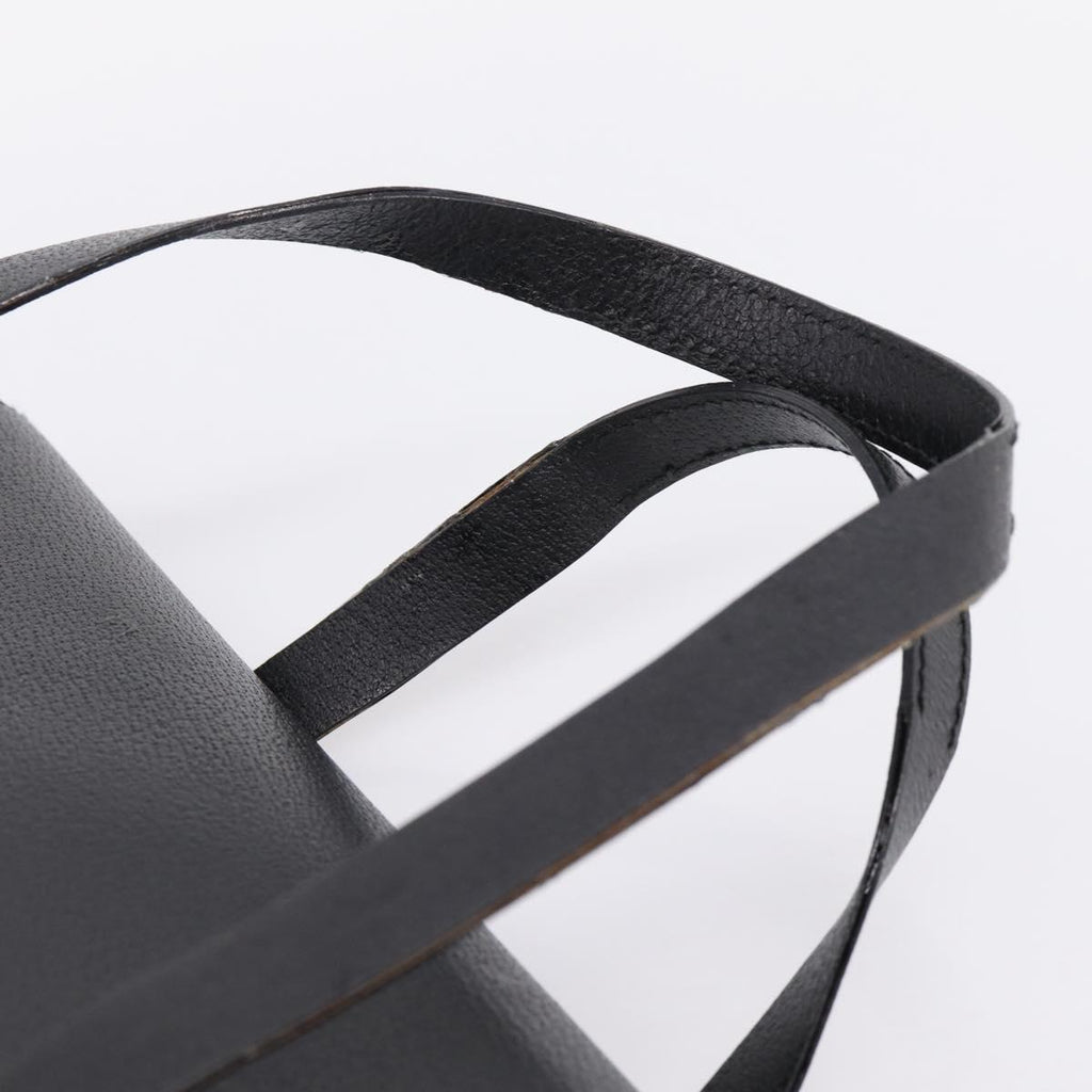 GUCCI Hand Bag Leather Black Silver 002 2123 0451 Auth 209143