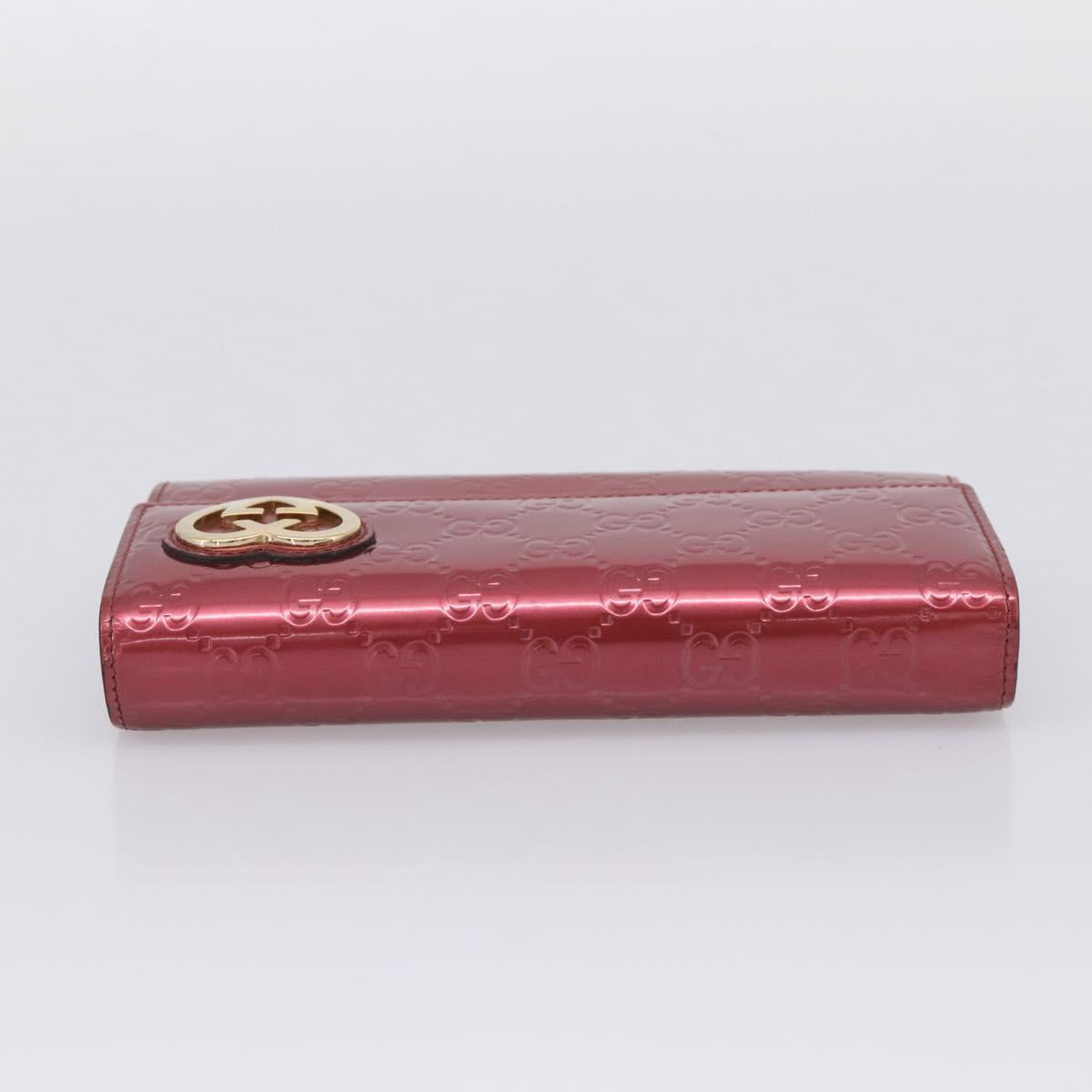 GUCCI GG Canvas Long Wallet Leather Pink Gold Tone 251861 Auth 209169