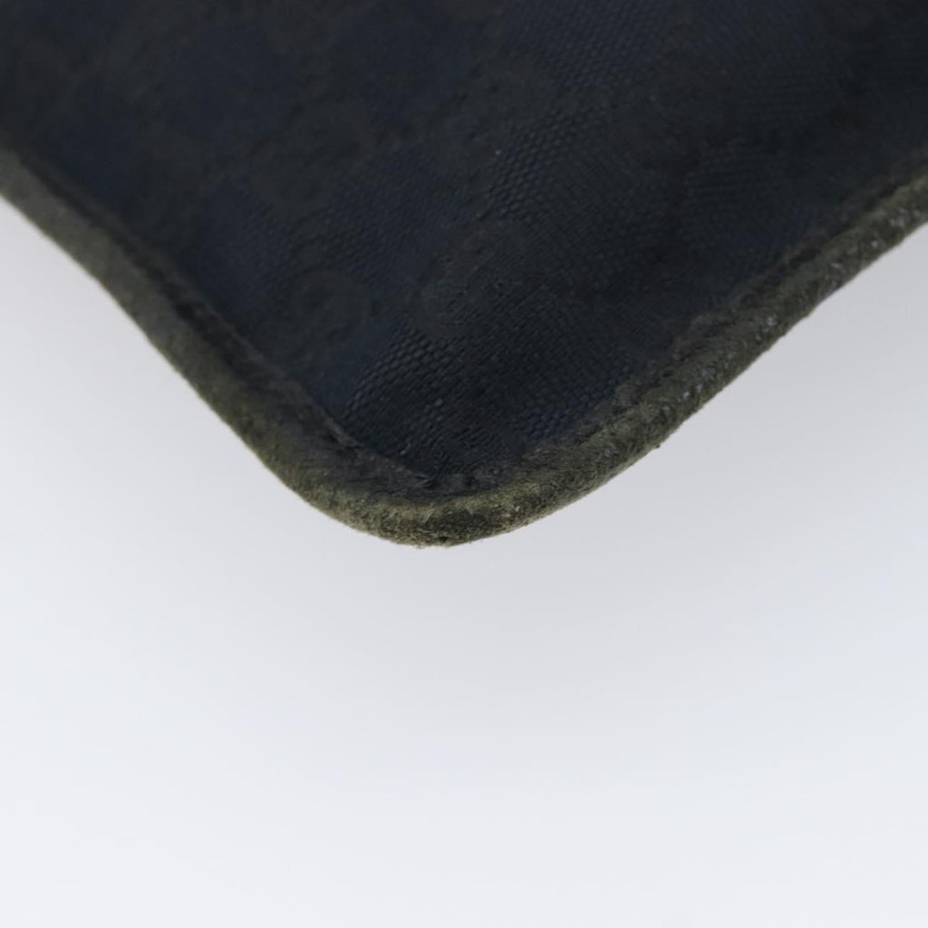 GUCCI GG Canvas Shoulder Bag Black Silver 27639 Auth 209188