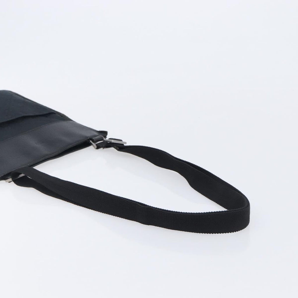 GUCCI GG Canvas Shoulder Bag Black Silver 27639 Auth 209188