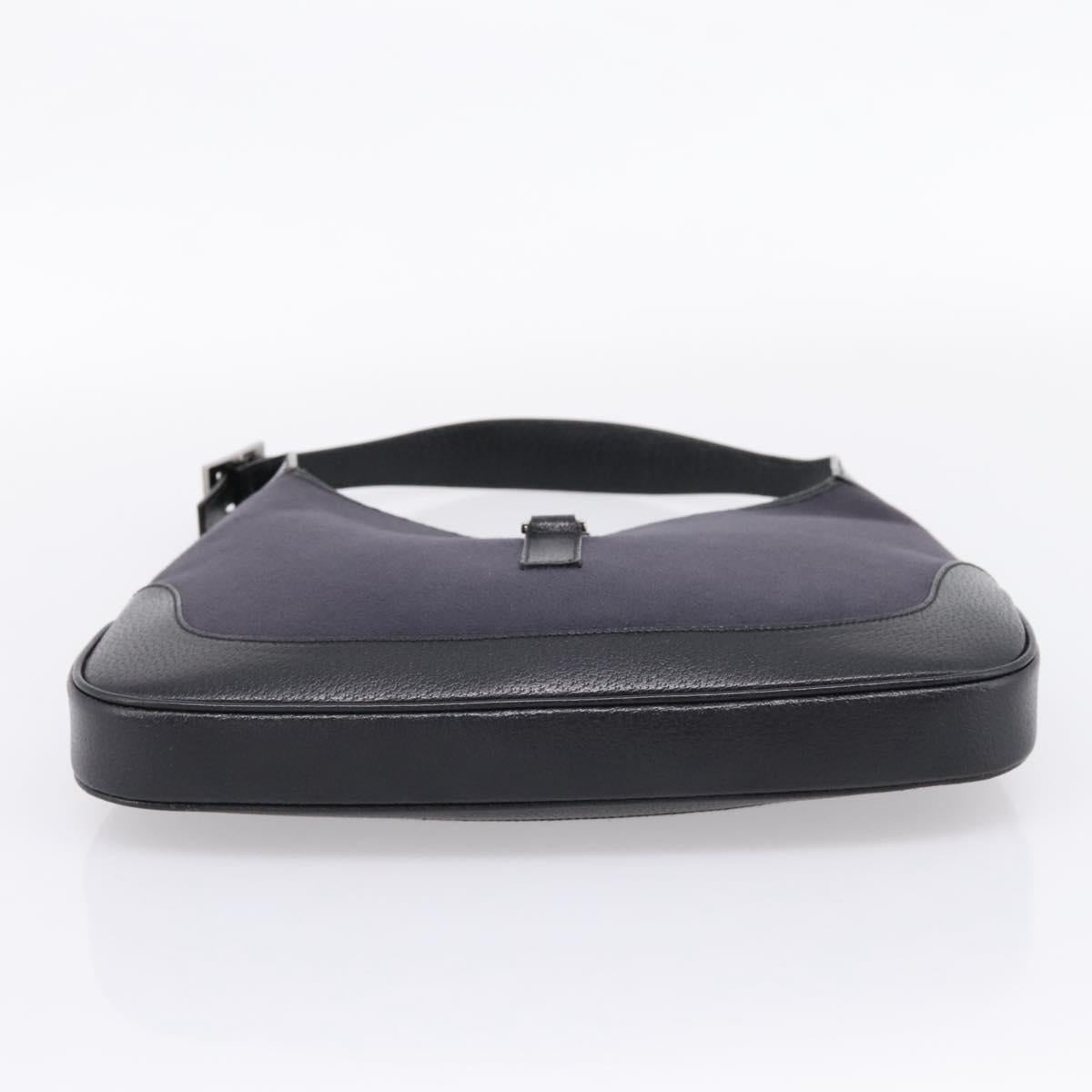 GUCCI Jackie Shoulder Bag Wool Black Silver 001 3306 Auth 209271V