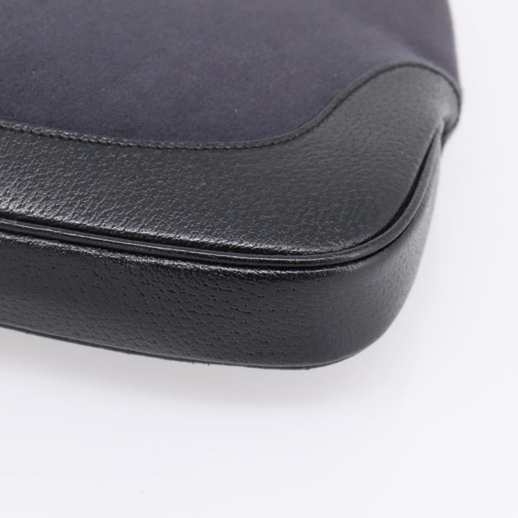 GUCCI Jackie Shoulder Bag Wool Black Silver 001 3306 Auth 209271V