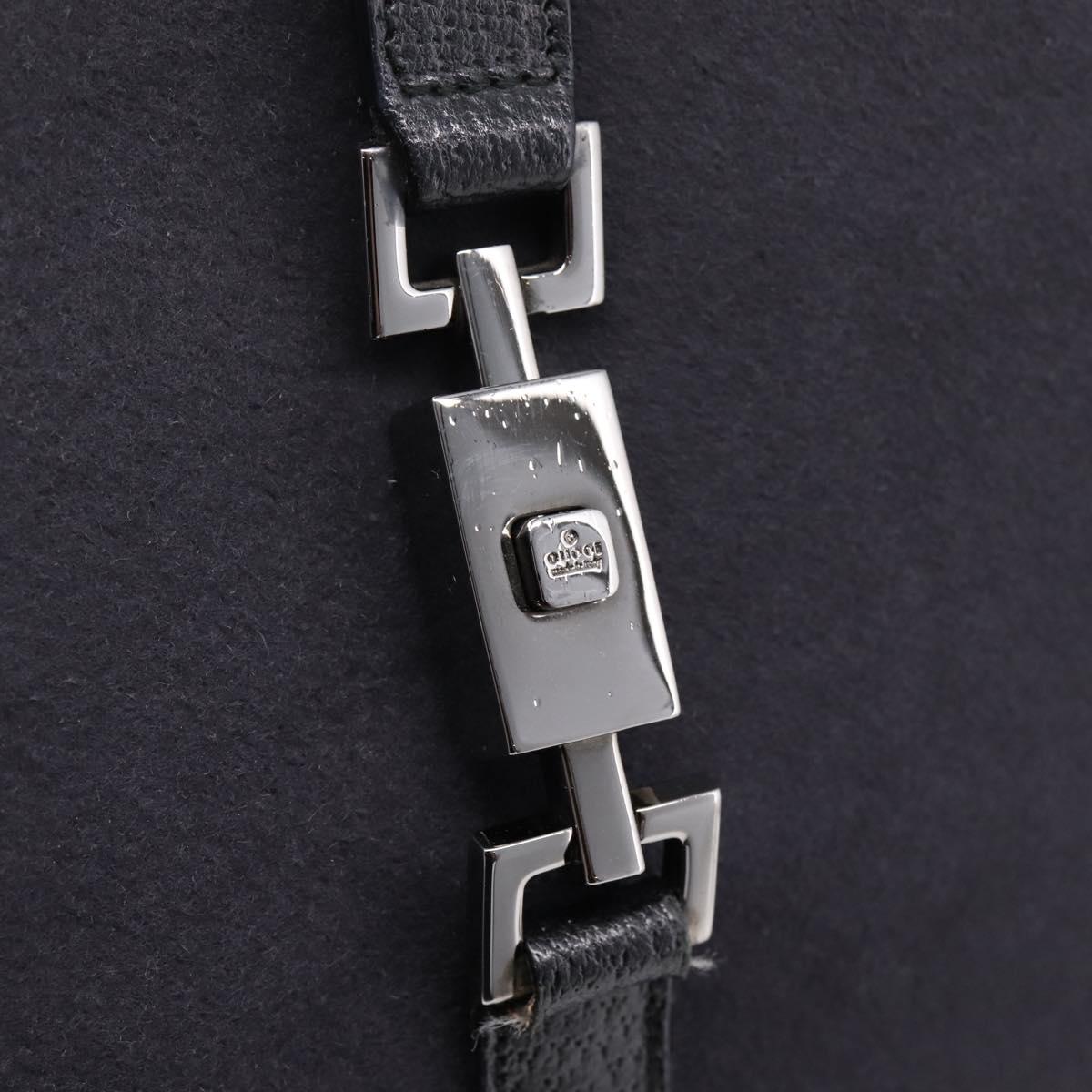 GUCCI Jackie Shoulder Bag Wool Black Silver 001 3306 Auth 209271V