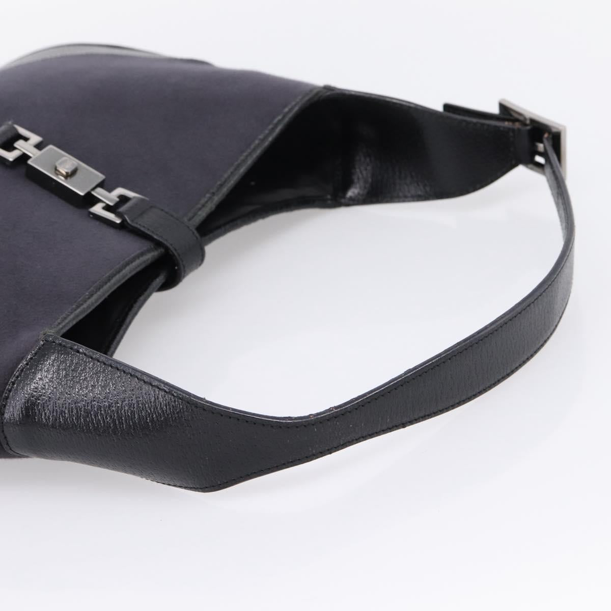 GUCCI Jackie Shoulder Bag Wool Black Silver 001 3306 Auth 209271V