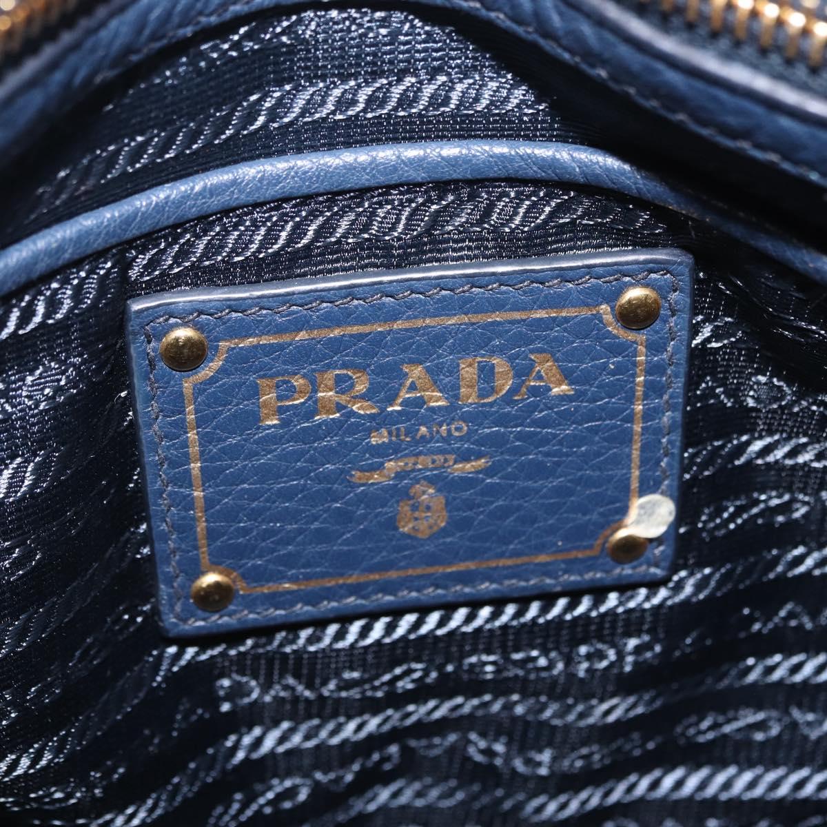 PRADA Shoulder Bag Jacquard Navy Gold Auth 209294A