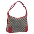 GUCCI GG Canvas Shoulder Bag Navy Gold 001 4205 Auth 209531A