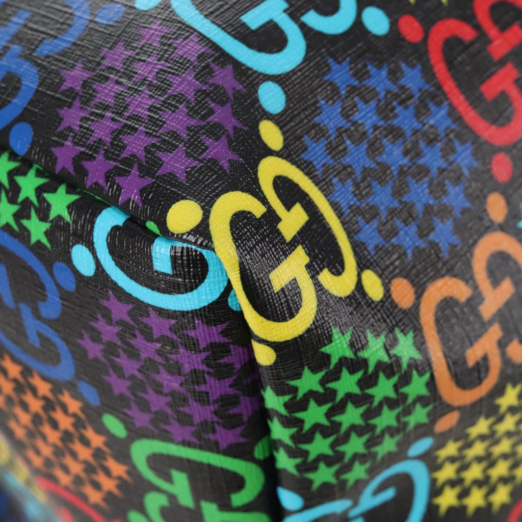 GUCCI GG Psychedelic Boston Bag PVC 2way Multicolor Silver 602619 Auth 209553M
