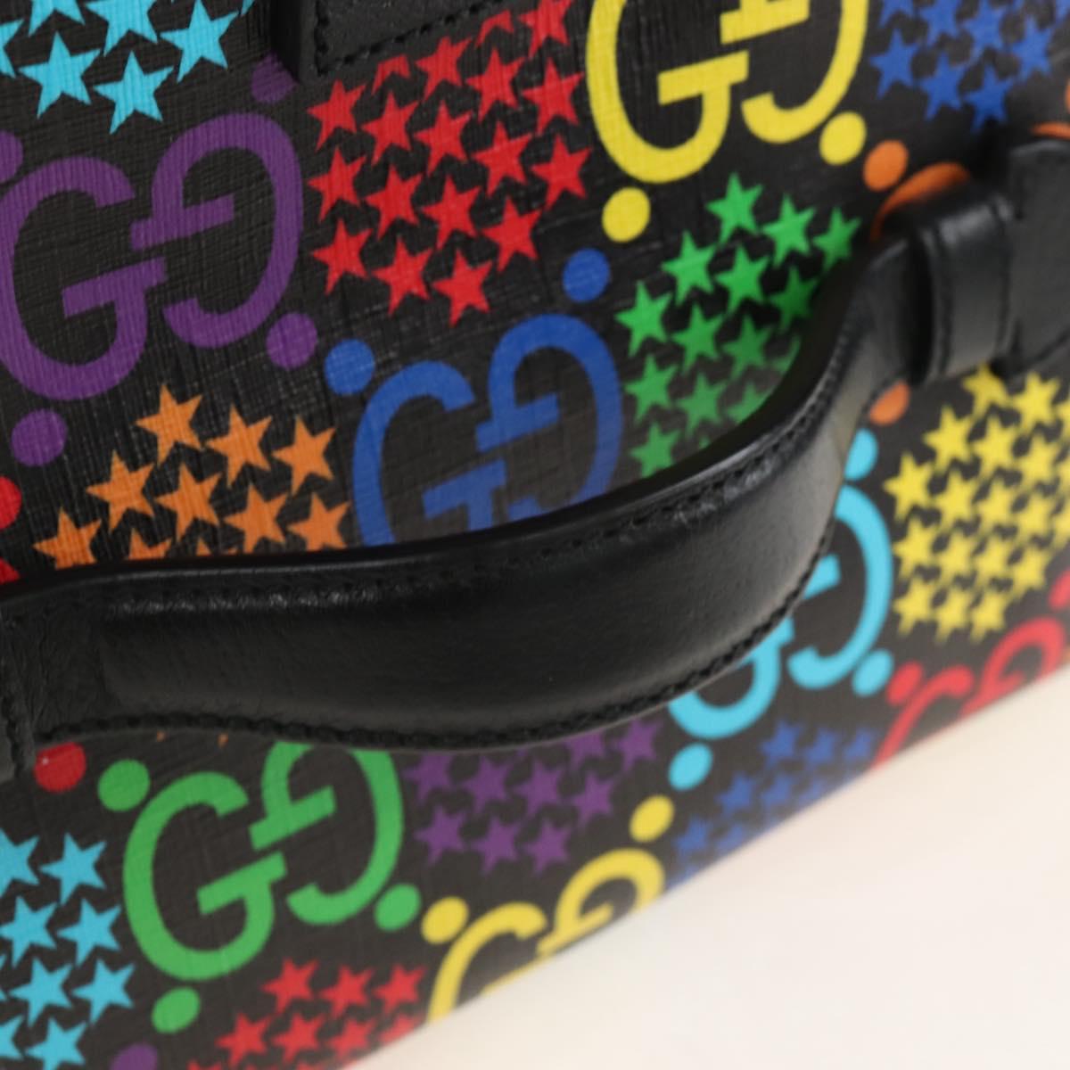 GUCCI GG Psychedelic Boston Bag PVC 2way Multicolor Silver 602619 Auth 209553M