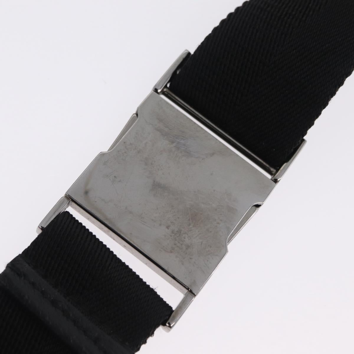 GUCCI GG Canvas Waist Bag Black Silver 131236 Auth 209592A