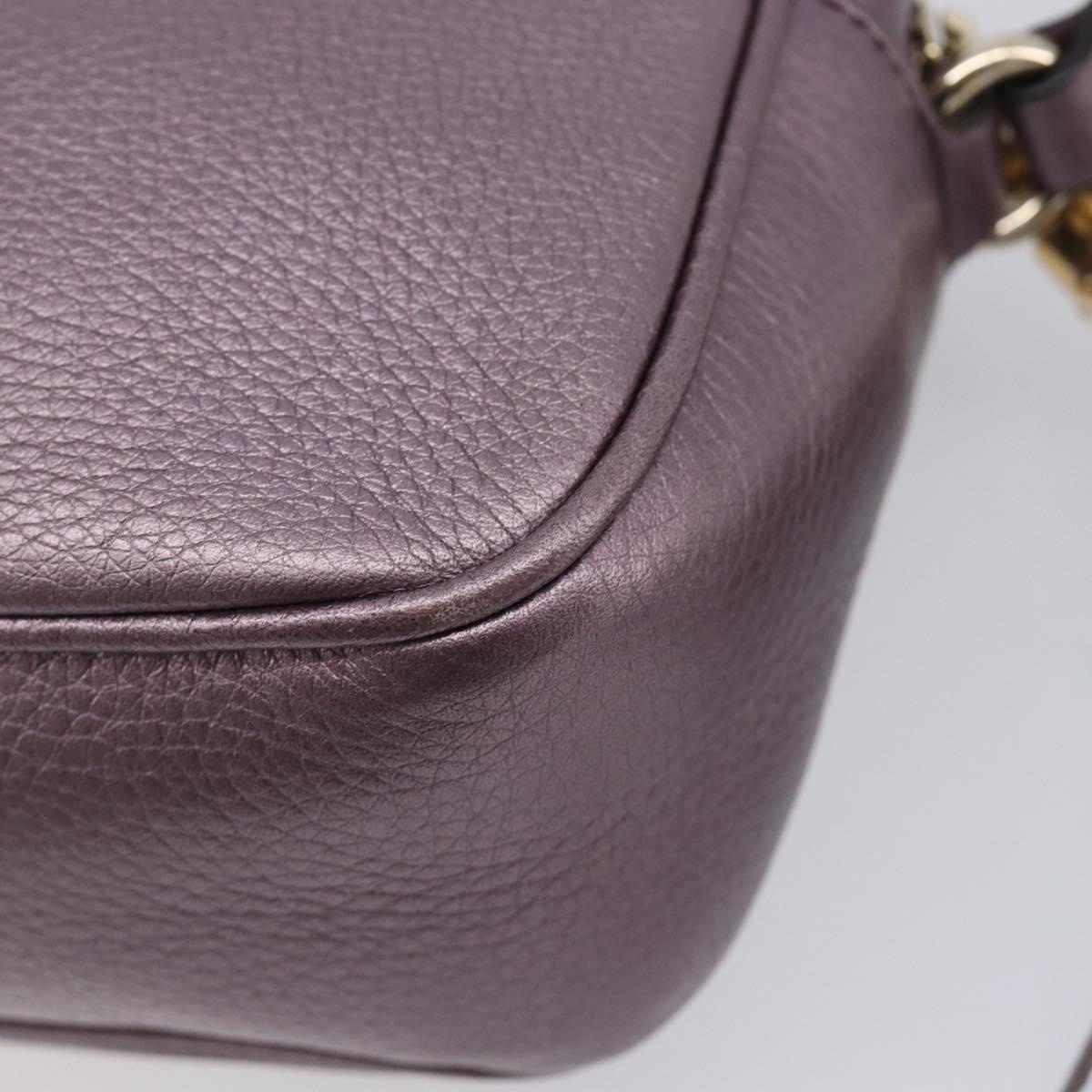 GUCCI Soho Shoulder Bag Leather Pink Gold Tone 308364 Auth 209608A