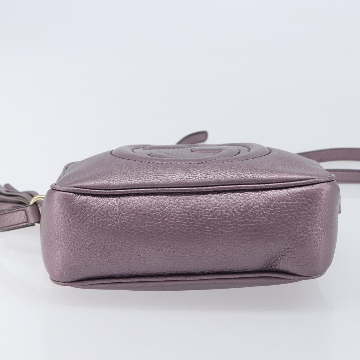 GUCCI Soho Shoulder Bag Leather Pink Gold Tone 308364 Auth 209608A