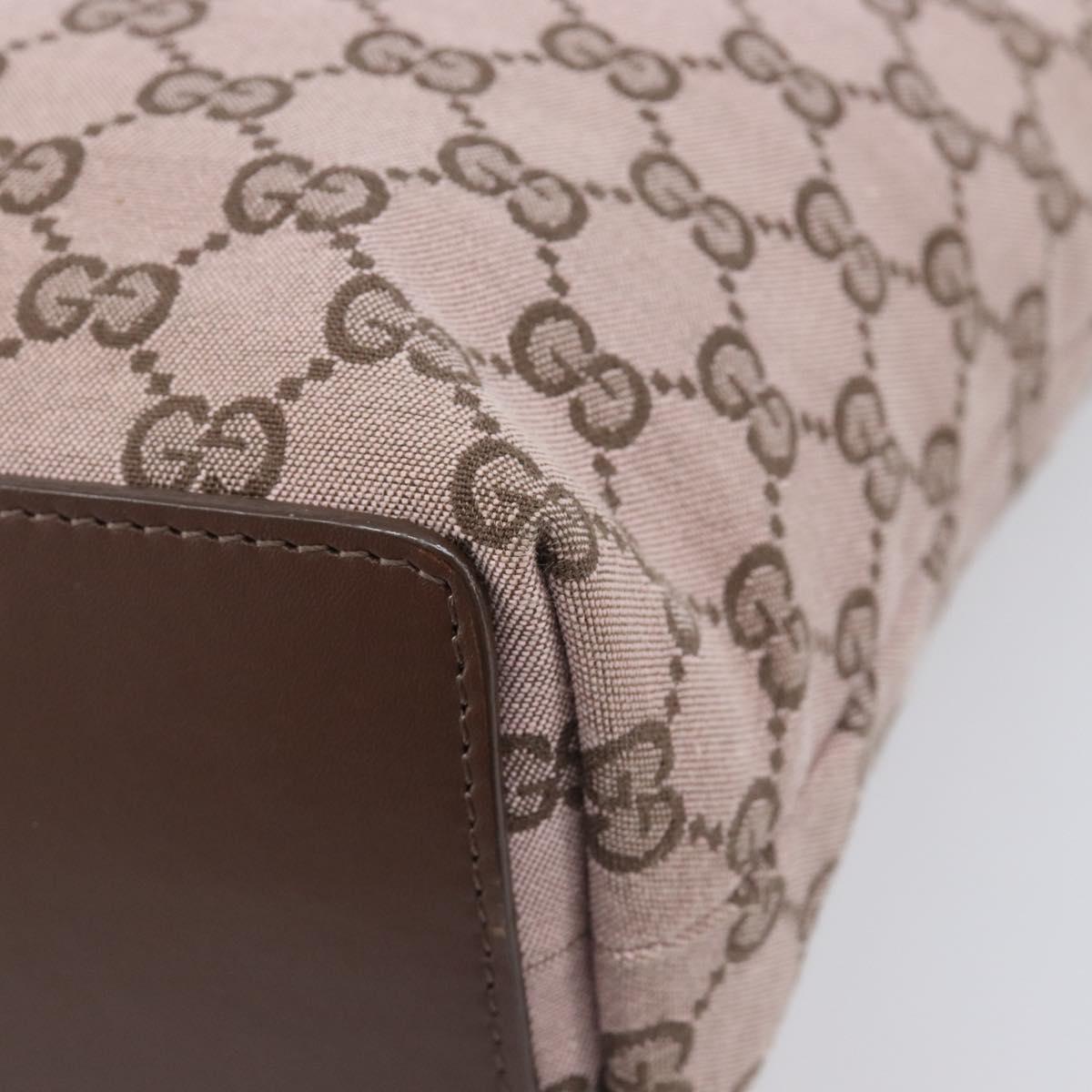 GUCCI GG Canvas Tote Bag Pink Gold Tone 002 1099 Auth 209694