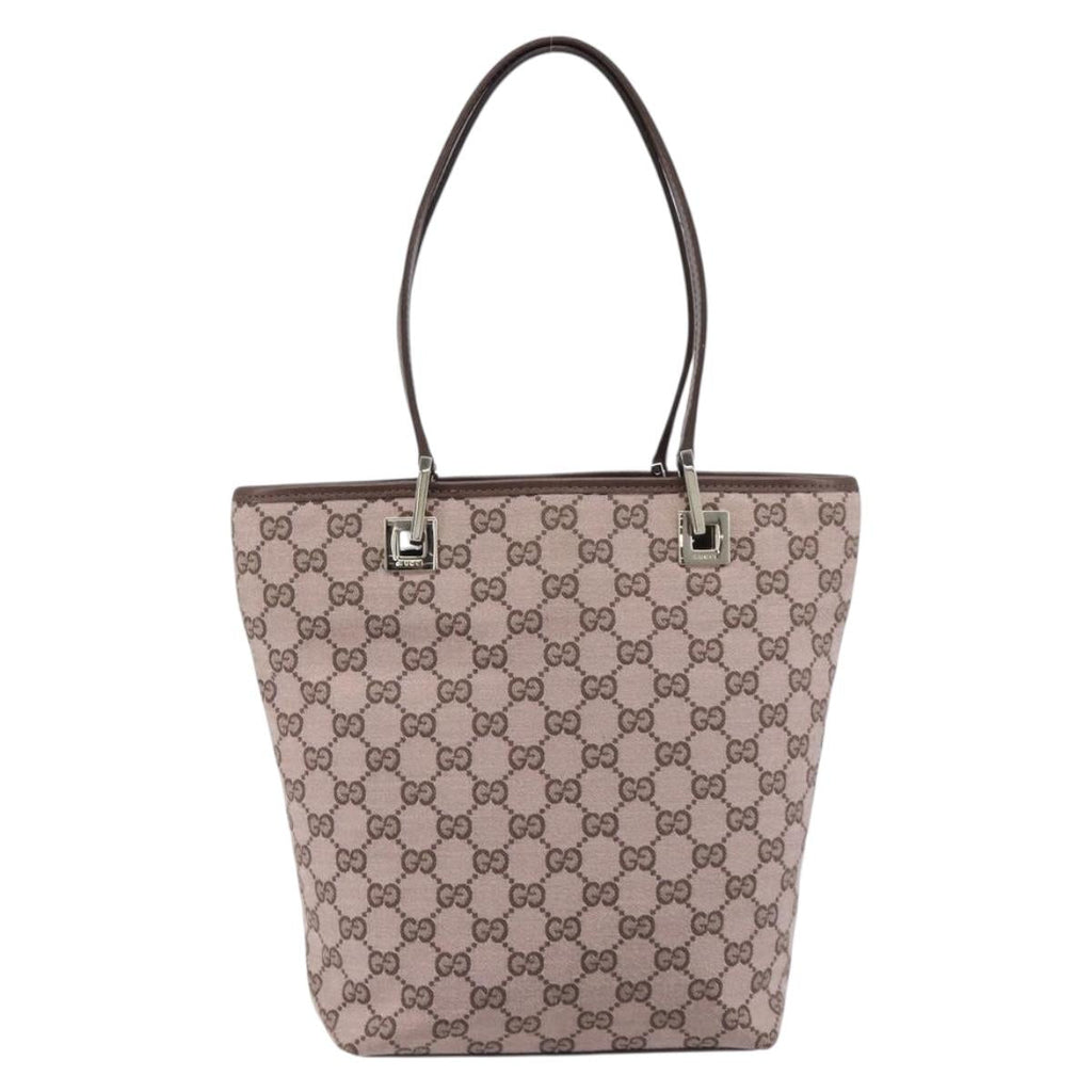 GUCCI GG Canvas Tote Bag Pink Gold Tone 002 1099 Auth 209694