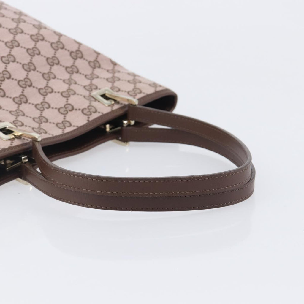 GUCCI GG Canvas Tote Bag Pink Gold Tone 002 1099 Auth 209694