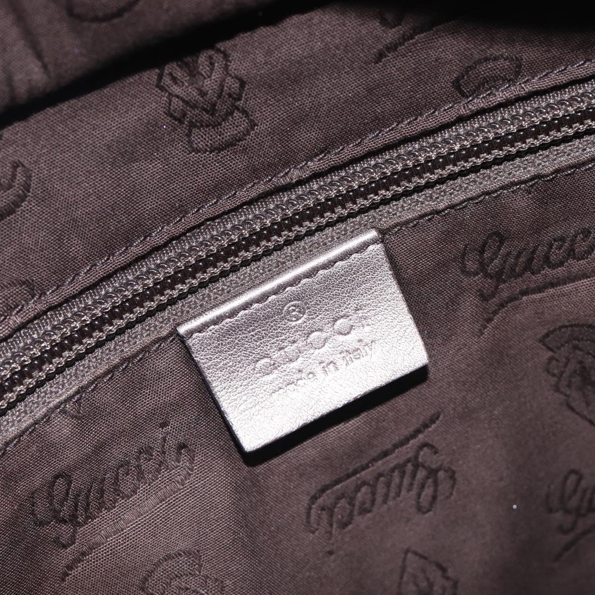 GUCCI GG Implementation Tote Bag PVC Leather Silver 211138 Auth 209695