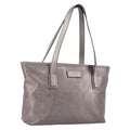 GUCCI GG Implementation Tote Bag PVC Leather Silver 211138 Auth 209695