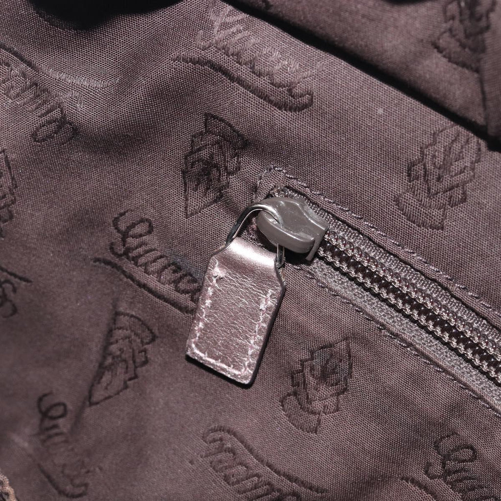 GUCCI GG Implementation Tote Bag PVC Leather Silver 211138 Auth 209695
