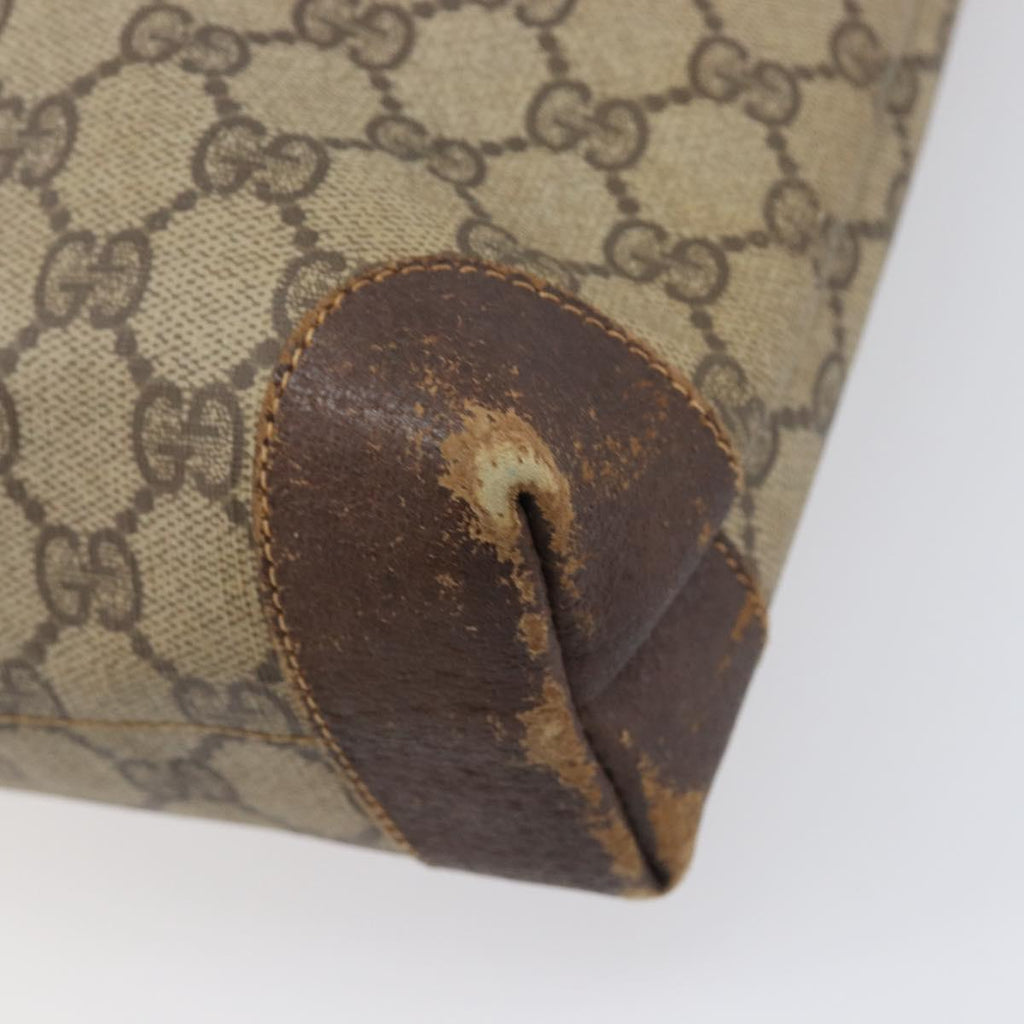 GUCCI GG Supreme Web Sherry Line Tote Bag PVC Beige 002 983 0163 Auth 209738