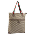 GUCCI GG Supreme Web Sherry Line Tote Bag PVC Beige 002 983 0163 Auth 209738