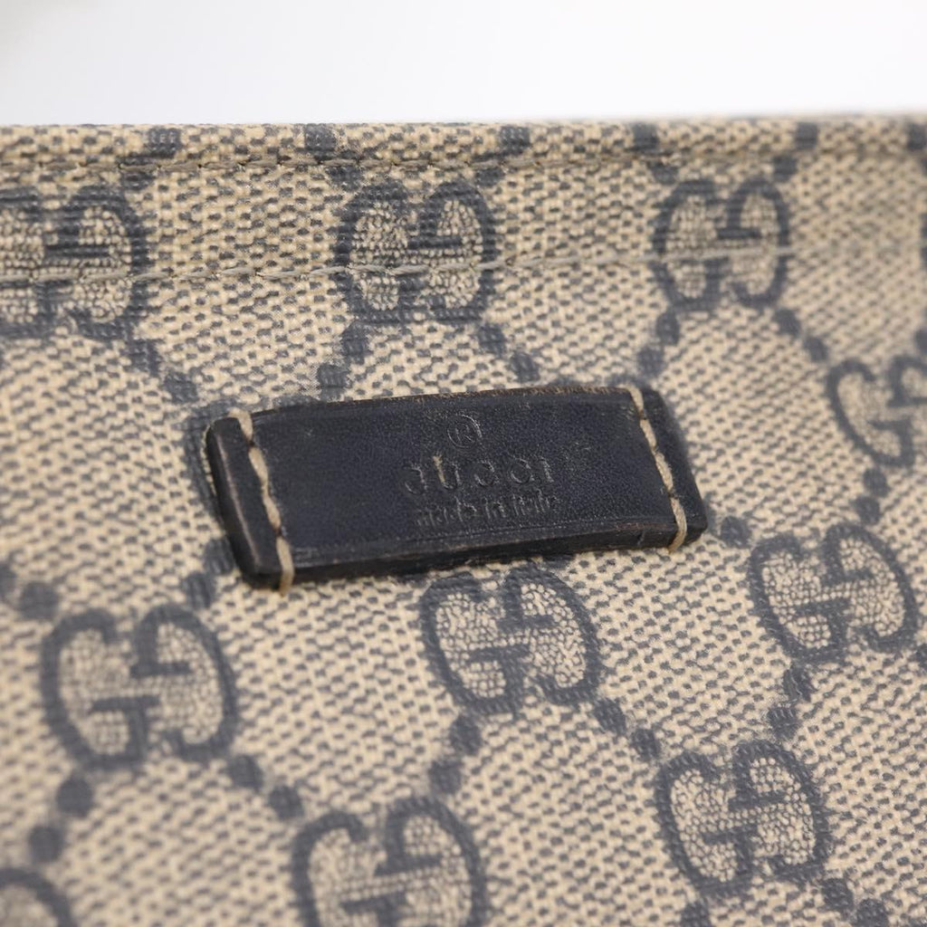 GUCCI GG Supreme Shoulder Bag PVC Navy Silver 201446 Auth 209799A