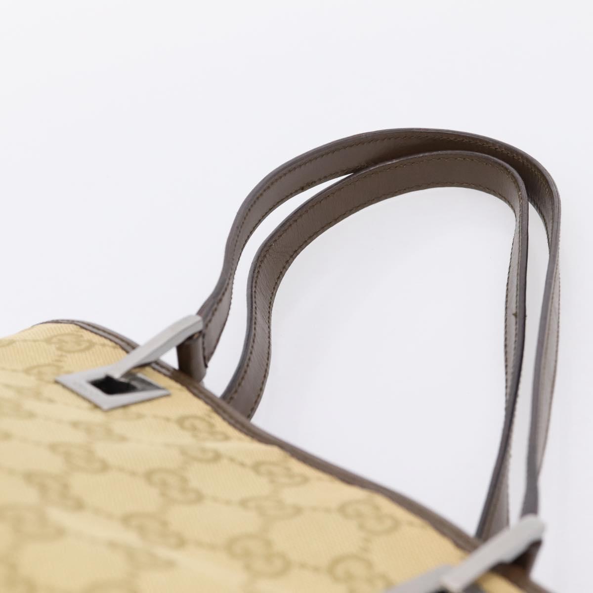 GUCCI GG Canvas Sherry Line Tote Bag Beige Silver 31244 Auth 209841A