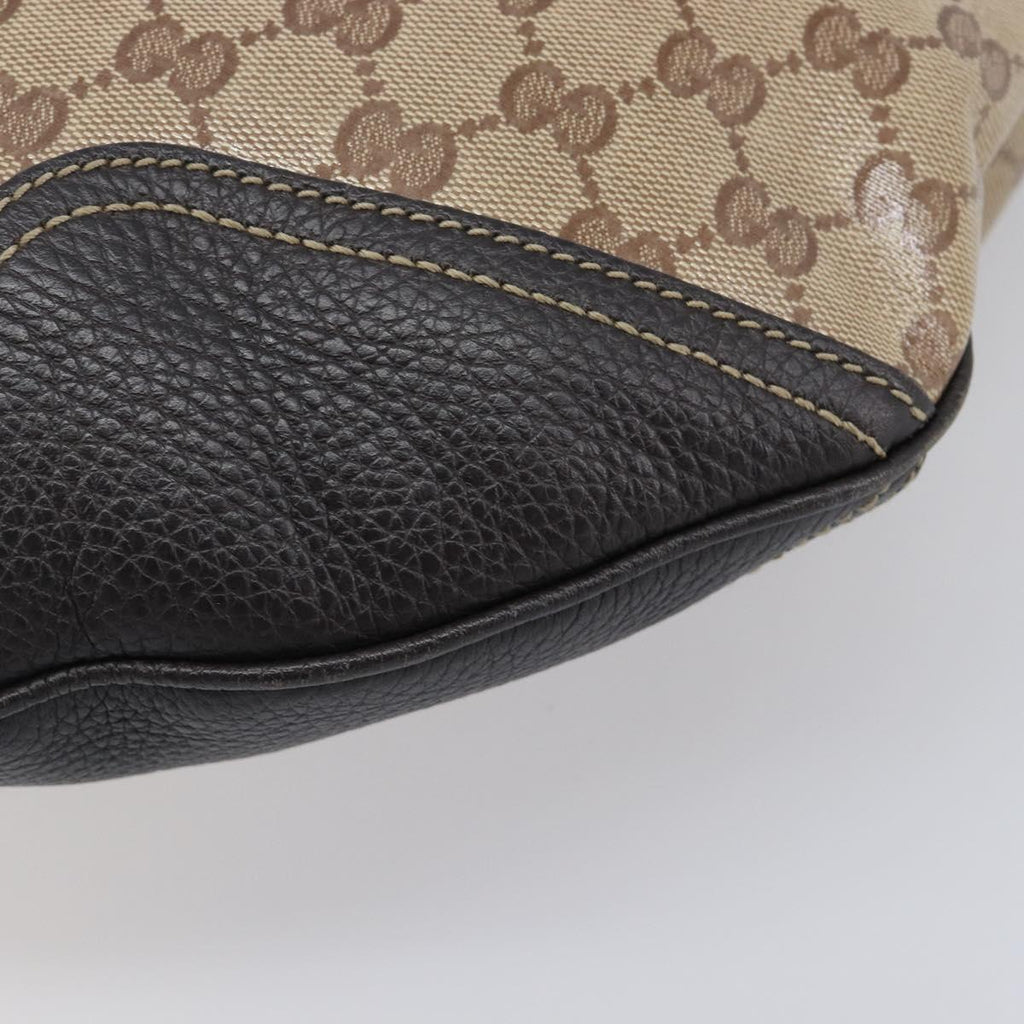 GUCCI GG Crystal Web Sherry Line Bag Coated Canvas Beige 293596 Auth 209851V
