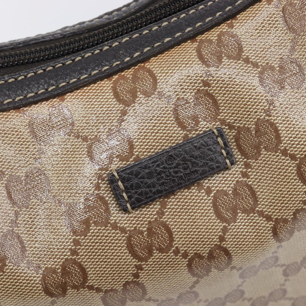 GUCCI GG Crystal Web Sherry Line Bag Coated Canvas Beige 293596 Auth 209851V