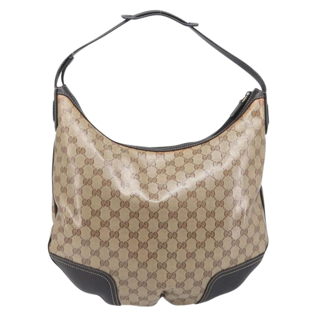 GUCCI GG Crystal Web Sherry Line Bag Coated Canvas Beige 293596 Auth 209851V