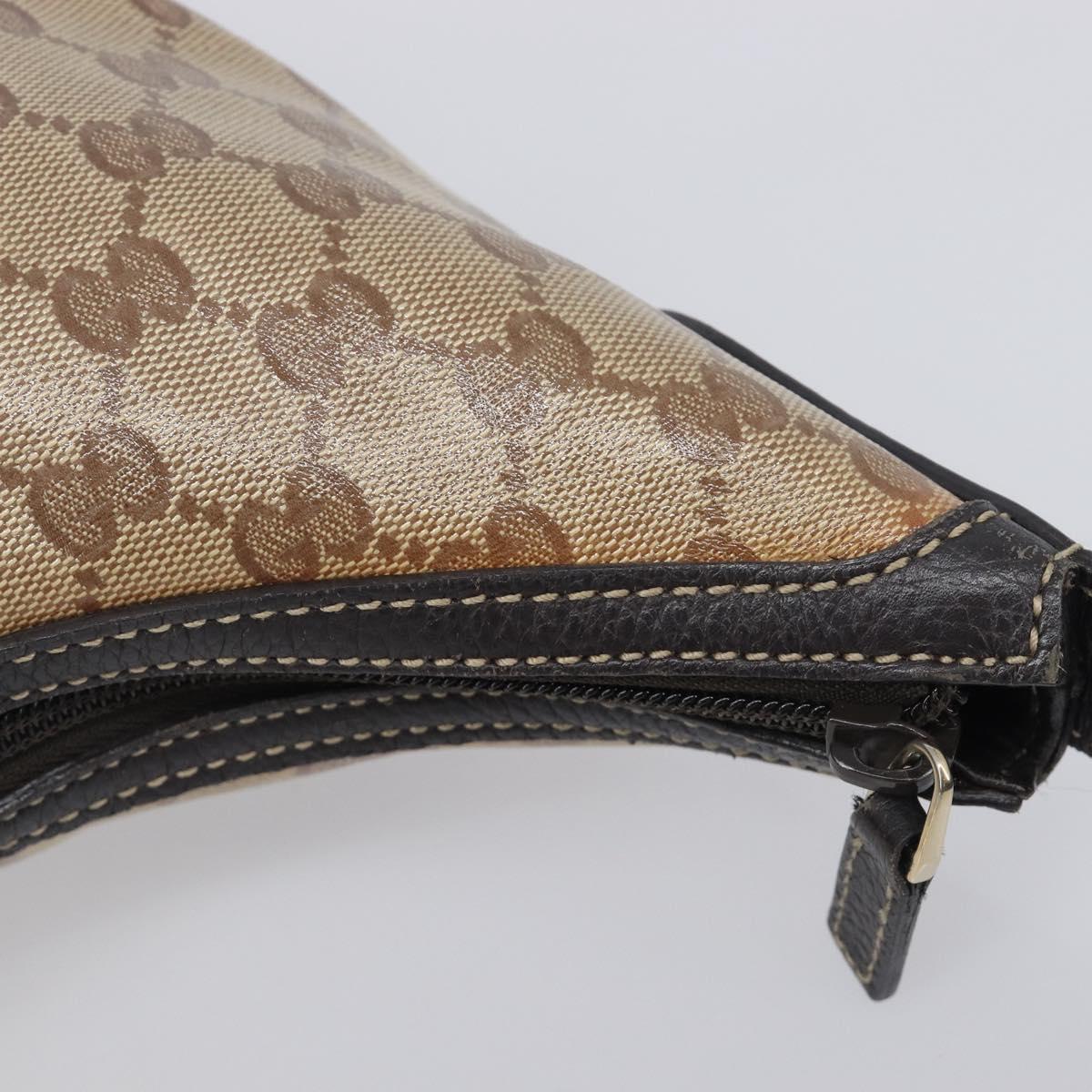 GUCCI GG Crystal Web Sherry Line Bag Coated Canvas Beige 293596 Auth 209851V