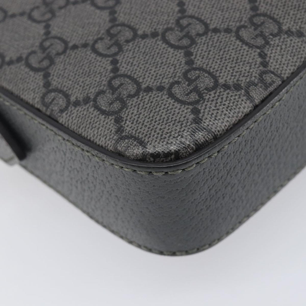 GUCCI GG Supreme Shoulder Bag PVC Gray Silver 699439 Auth 209865V