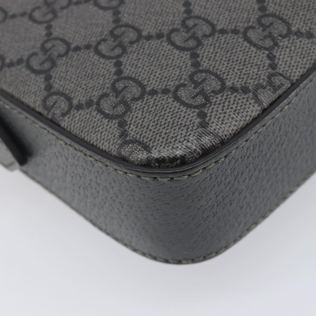 GUCCI GG Supreme Shoulder Bag PVC Gray Silver 699439 Auth 209865V