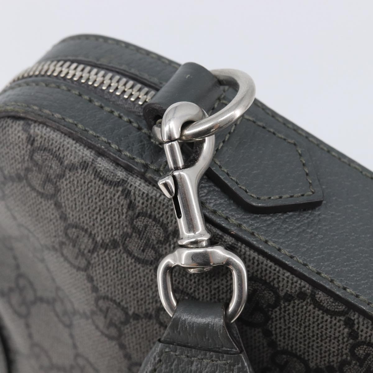GUCCI GG Supreme Shoulder Bag PVC Gray Silver 699439 Auth 209865V