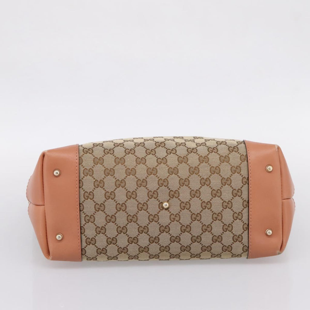 GUCCI GG Canvas Tote Bag Beige Gold 269956 Auth 209910