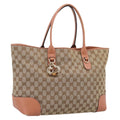 GUCCI GG Canvas Tote Bag Beige Gold 269956 Auth 209910