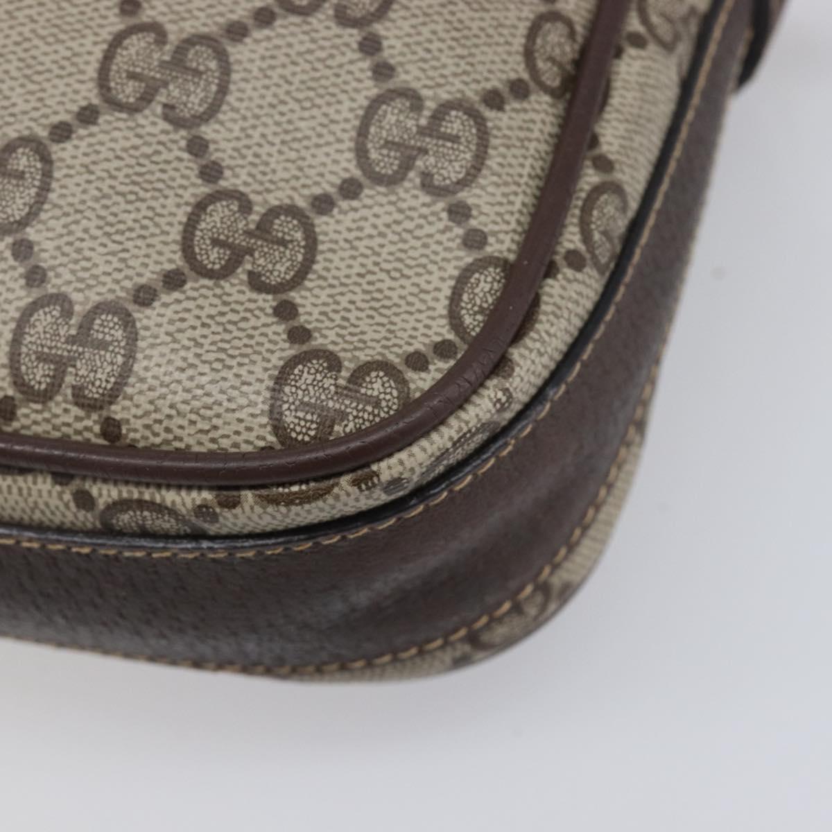 GUCCI GG Supreme Shoulder Bag PVC Beige Gold 007 904 0423 Auth 209939