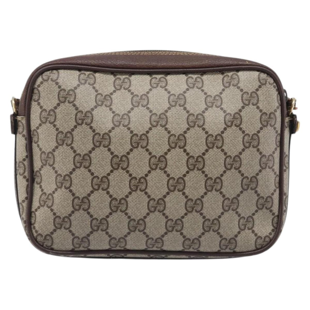 GUCCI GG Supreme Shoulder Bag PVC Beige Gold 007 904 0423 Auth 209939