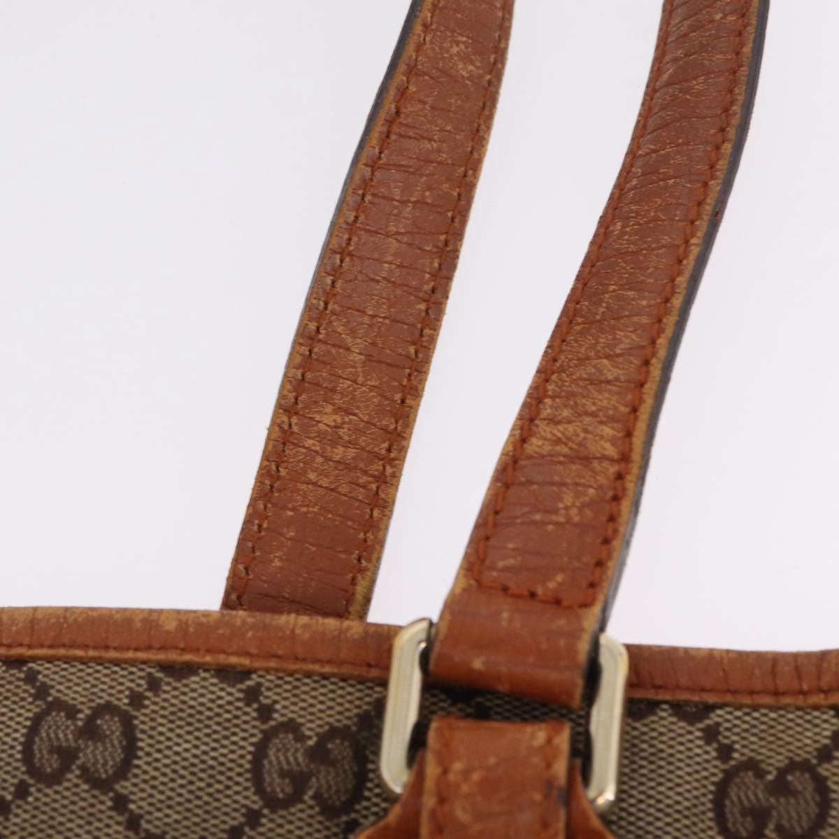 GUCCI GG Canvas Sherry Line Tote Bag Beige Gold 139260 Auth 210127